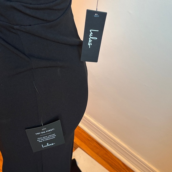 Lulu's Black Maxi Dress with Silver Trim - Picture 2 of 3